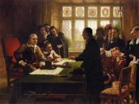 Charles West Cope - Oliver Cromwell and His Secretary John Milton, Receiving a Deputation Seeking Aid for the Swiss Protestants